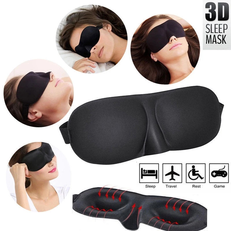 Masca ochi 3D pentru dormit, somn, calatorie Neagra AG198E