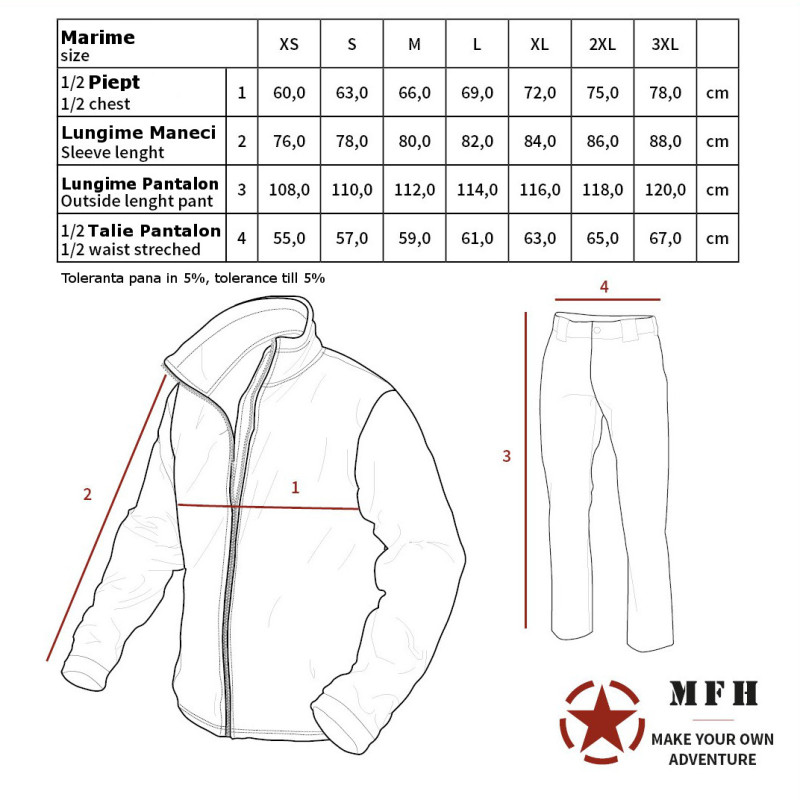 Costum impermeabil MFH XXL cu gluga Negru 08301A