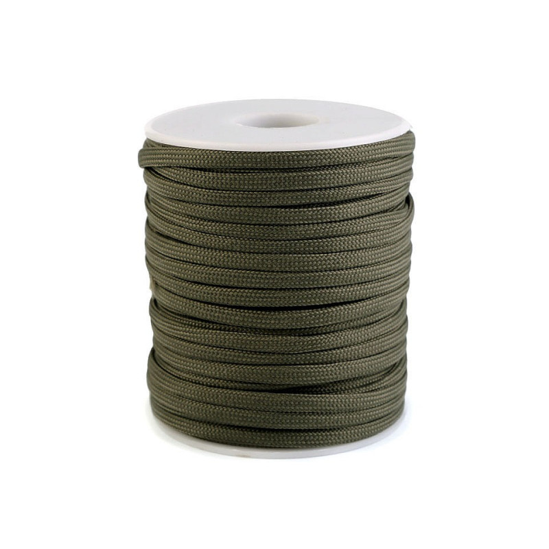 Snur Cordelina Paracord (7x3 fire) 25mx4mm Rezistenta Verde Kaki 4487 1741