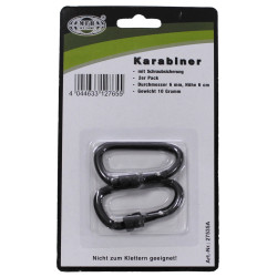 Set 2 bucati Carabina, Carabiniere Negre cu blocare 6mmx6cm MFH 27535A 2