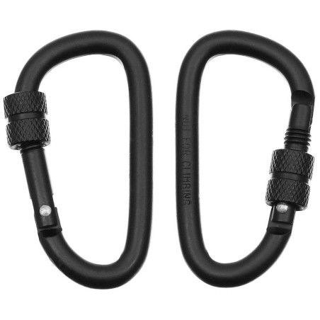 Set 2 bucati Carabina, Carabiniere Negre cu blocare 6mmx6cm