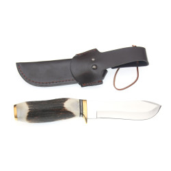 Cutit Cercetas / Vanator Corn Cerb Lama Full Tang 13.9cm Steel 440 31911 POZE REALE model 1 2