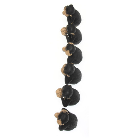 Set 6 figurine maimute intelepte, Nu vad, Nu aud, Nu vorbesc, 9cm, decorat 360grade Tole 10 Imperial 39710