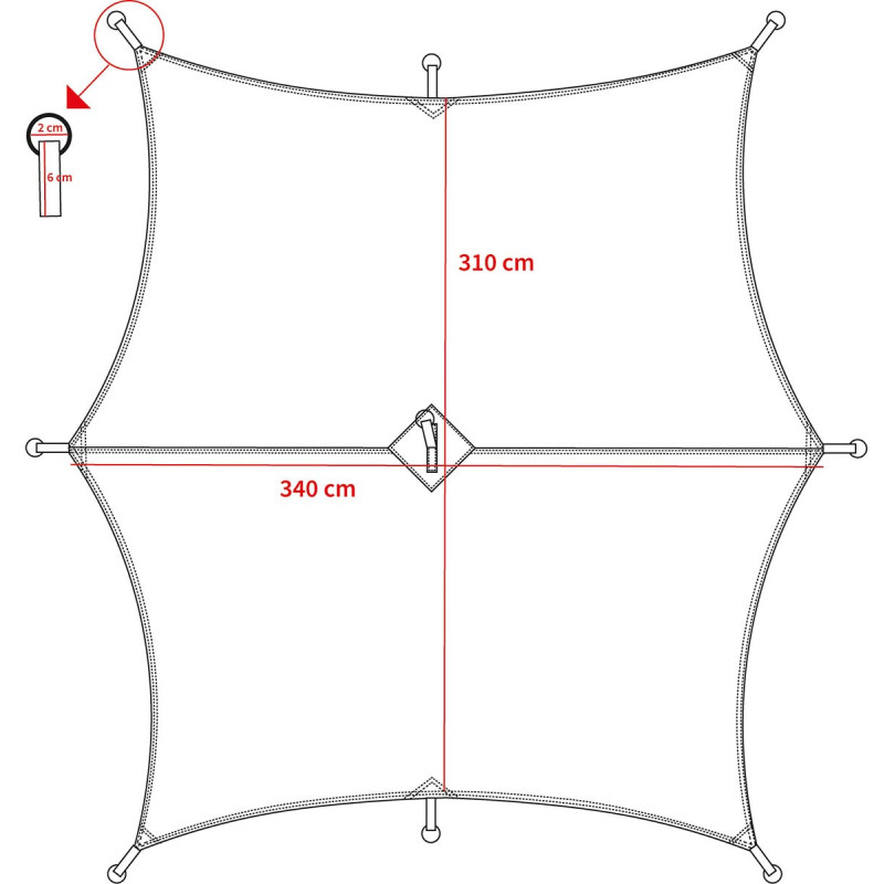 Prelata Fas, Plane, "Hexagon-Tarp", 340 x 310 cm, Oliv MFH 32418B
