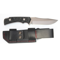 Cutit Cercetas / Vanator / Tactic, Teaca Piele, Lama Inox 13cm,  Muela CRUSADER-13M 2