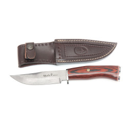 Cutit Cercetas / Vanator, Teaca Piele, Lama Otel DAMASC 576straturi, 11cm, Muela BRACO-11DAM.M 2