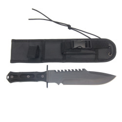 Set Cutit Tactic DEFENDER, amnar si Teaca cu sistem Molle, Lama Full Tang 22cm, grosime 4mm, Albainox 32802 2