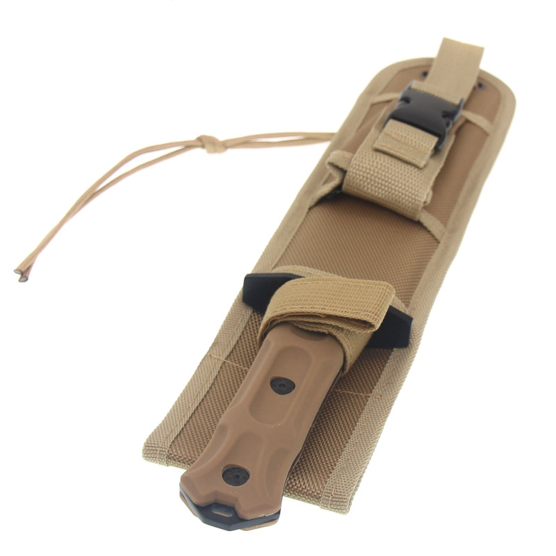 Set Cutit Tactic DEFENDER, amnar si Teaca cu sistem Molle, Lama Full Tang 22cm, grosime 3.8mm, Albainox 32803