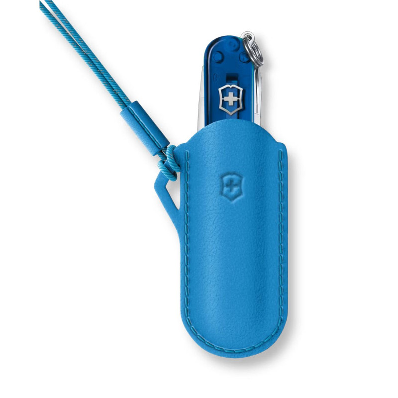 Teaca Victorinox, Piele cu prindere la gat, pentru bricege mici de 58mm, Summer Rain, 4.0670.2