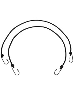 Set 2 Corzi Elastice (Expander) MFH, 75 cm, 6 mm, Negru, cu Carlige Metalice 30455A