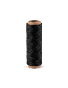 Ata de cusut piele, cerata, poliester, 50m,1 mm grosime, Negru 240045 67533