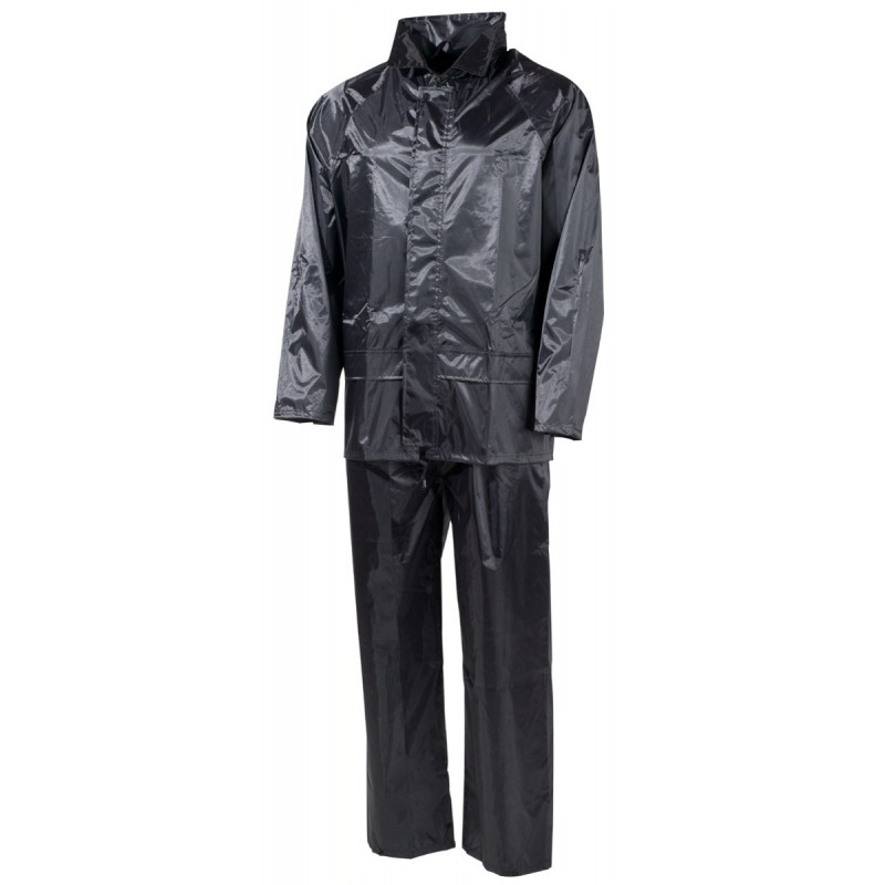 Costum impermeabil MFH XXL cu gluga Negru 08301A