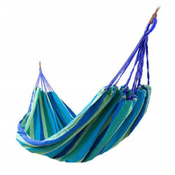 Hamac gradina MARE / LAT 220 x 150 cm Albastru-Verde + CORZI ~2m AG233A