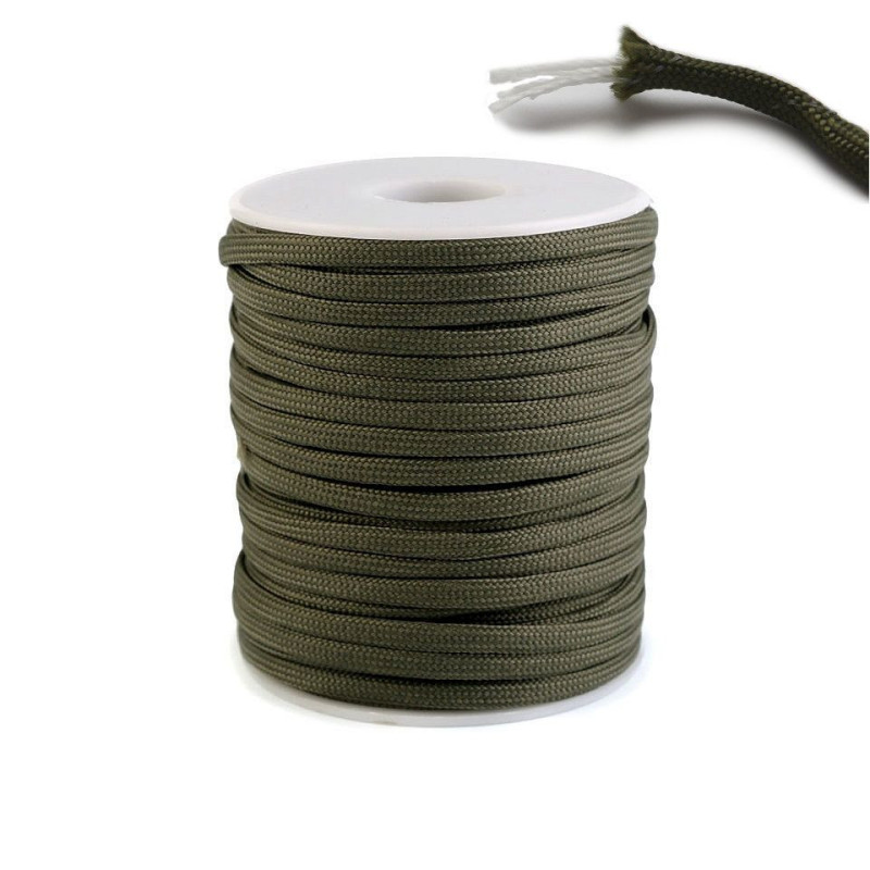 Snur Cordelina Paracord (7x3 fire) 25mx4mm Rezistenta Verde Kaki 4487 1741