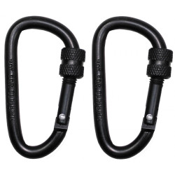 Set 2 bucati Carabina, Carabiniere Negre cu blocare 6mmx6cm MFH 27535A