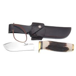Cutit Cercetas / Vanator Corn Cerb Lama Full Tang 13.9cm Steel 440 31911 POZE REALE model 1