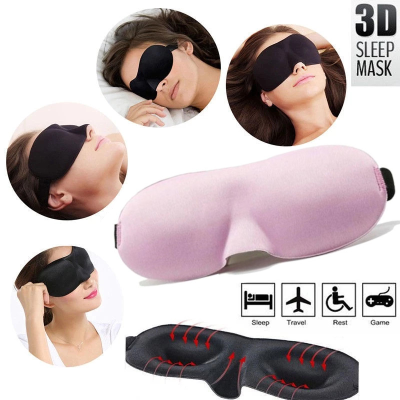 Masca ochi 3D pentru dormit, somn, calatorie Roz AG198F