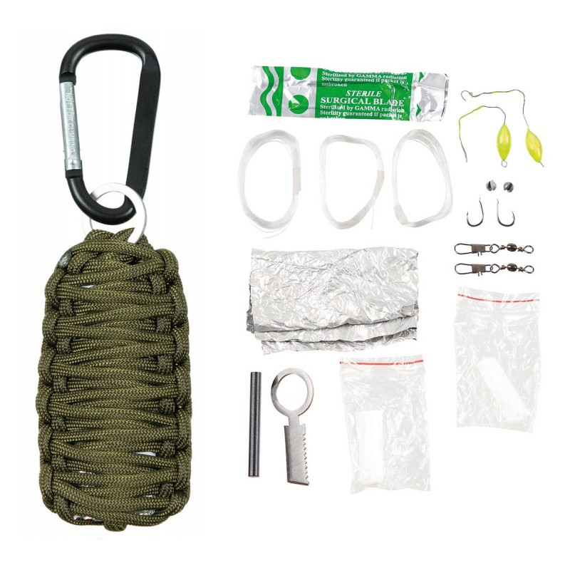 Set Kit Supravietuire Cordelina "Parachute Cord" Paracord MFH 27118B