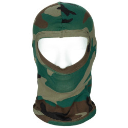 Cagula Bumbac, Subtire si Elastica Adult Balaclava "1 gaura" woodland MFH 10902T