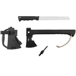Set Compact Topor "Survival", Teaca, Cutit, Fluier, Amnar, 35cm, Fox Outdoor 27755