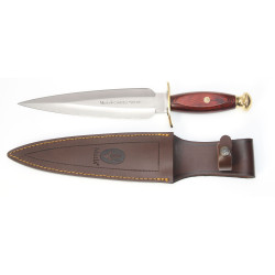 Cutit Cercetas / Vanator Muela, Teaca Piele, Lama Inox 21.5cm, CARIBU