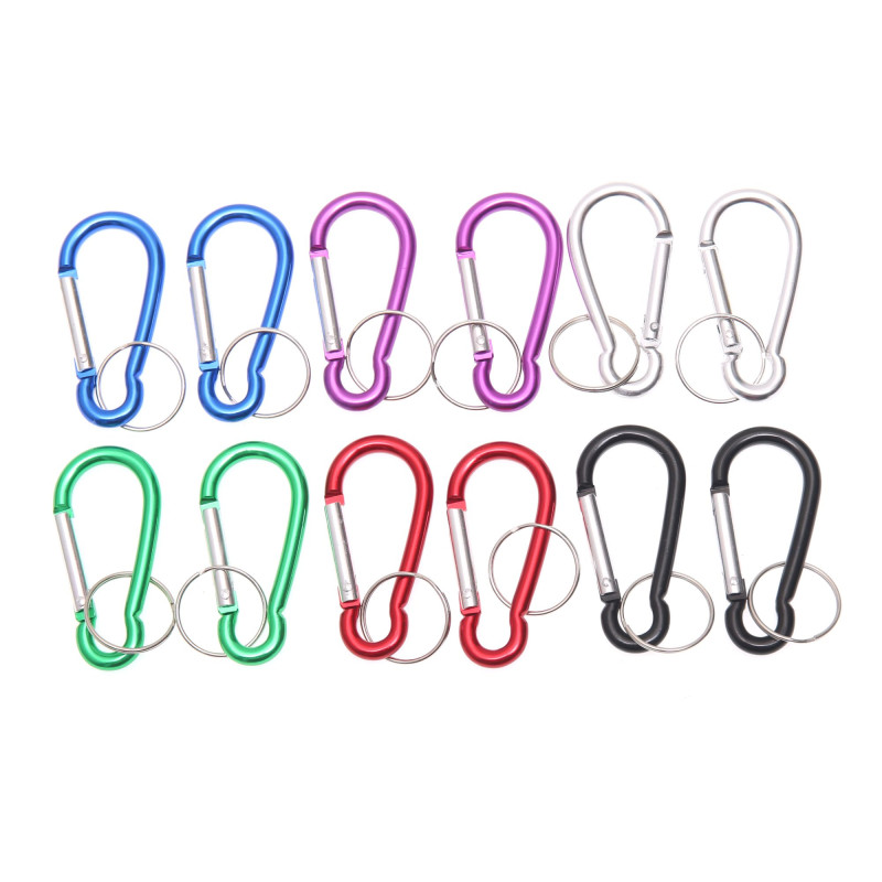Set 12 Mini Carabina aluminiu, cu inel 5mm multicolor 6.1x3cm Albainox 09115