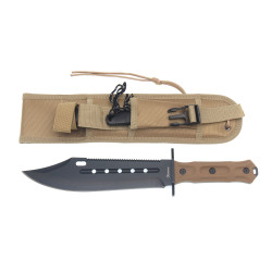 Set Cutit Tactic, amnar si Teaca cu sistem Molle, Lama Full Tang 23cm, grosime 3.8mm, Albainox 32803