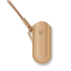 Teaca Victorinox, Piele cu prindere la gat, pentru bricege mici de 58mm, Wet Sand, 4.0670.49