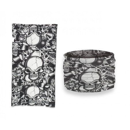 Cagula de tip tub, protectie gat, gura, nas, fular, Skulls, Adult, Barbaric 30587